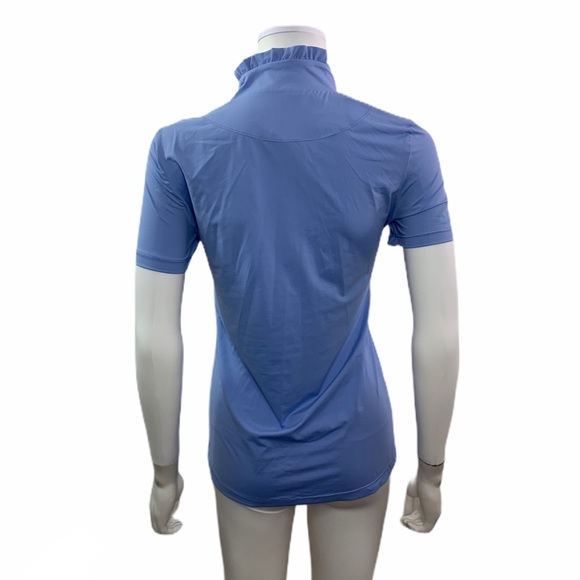 Missy Maude  Blue Ruffle Neck Shirt - Picture 3 of 5